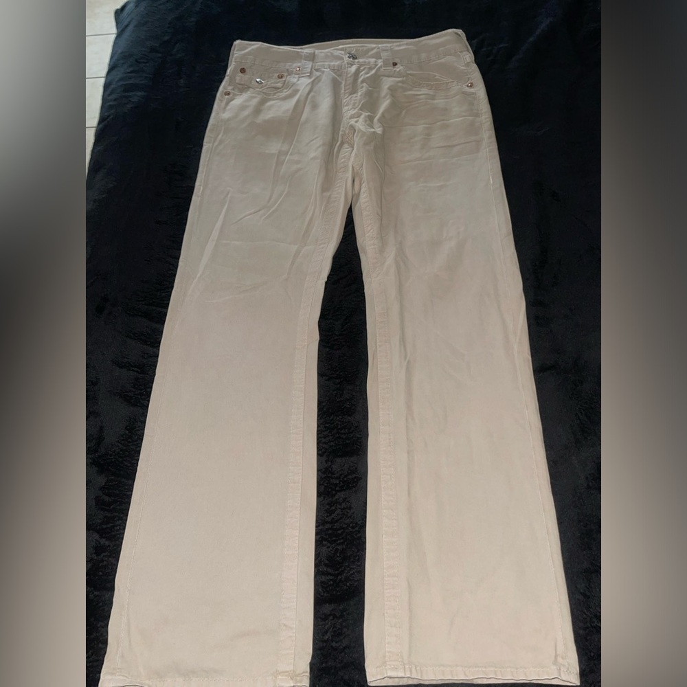Beige Wide-Leg Pants